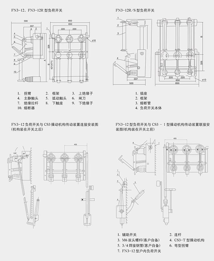 六氟化硫負(fù)荷開關(guān)產(chǎn)品結(jié)構(gòu)