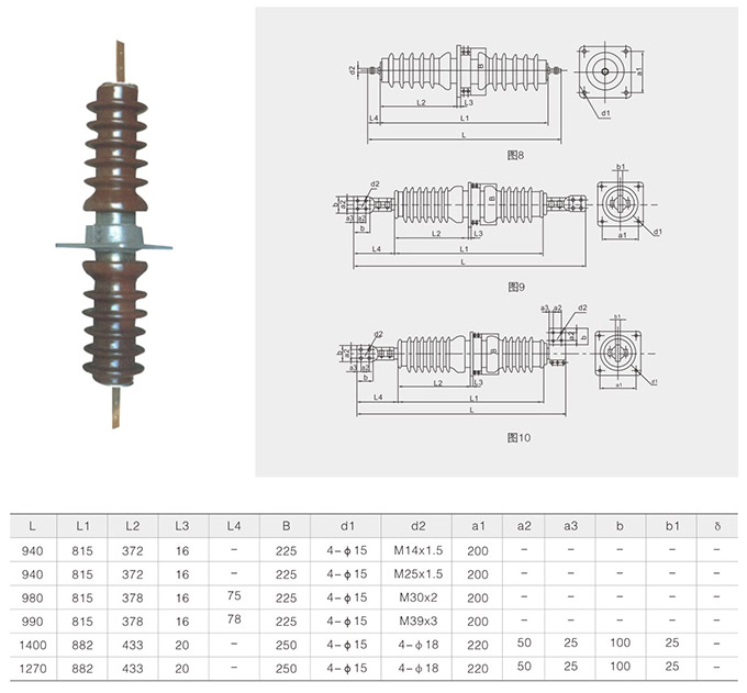 高壓復合絕緣子尺寸規(guī)格